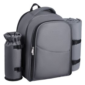 VEVOR Picnic Backpack, Beach Picnic Backpack Bag for 2 Person with Insulated Cooler Compartment, Detachable Bottle/Wine Holder, Lightweight Blank