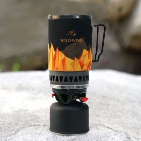 Backpacking Stove with 1.4 Liter Pot; WILD-WIND X4N Portable Camping Stove; and Camping Gas Stove for Hiking; Fishing; Hunting Emergency & Surviv